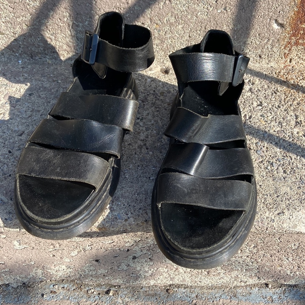 DR MARTEN LEATHER CLARISSA SANDALS - Picture 2 of 8